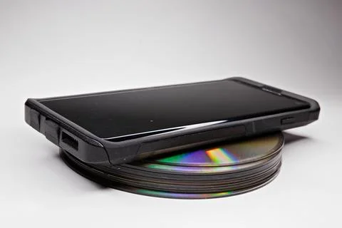 Stack of CDs and DVDs Stock Photos