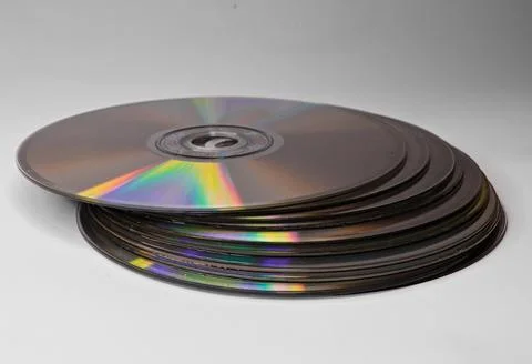 Stack of CDs and DVDs Stock Photos