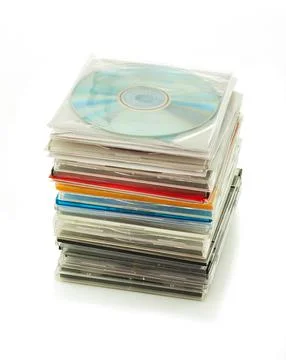 Stack of CDs in boxes 2 Stock Photos
