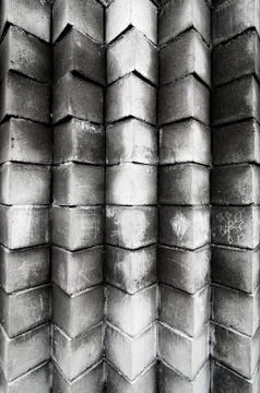 Stack of cement blocks at the construction site Foto stock