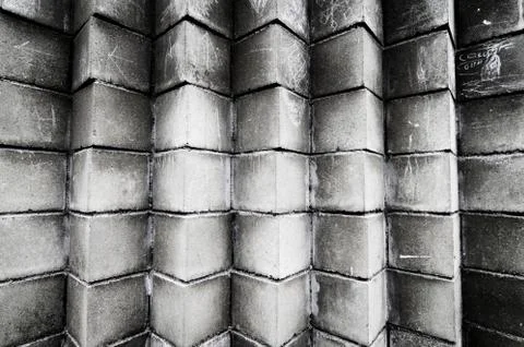 Stack of cement blocks at the construction site Stock Photos