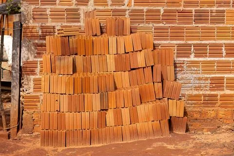 Stack of ceramic bricks Stock Photos