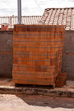 Stack of ceramic bricks Foto stock