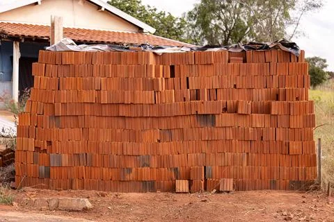 Stack of ceramic bricks Stock Photos