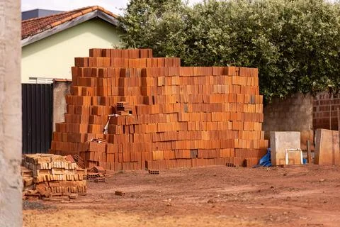 Stack of ceramic bricks Stock Photos