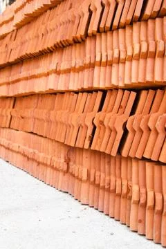 Stack of ceramic roof tiles Stock Photos