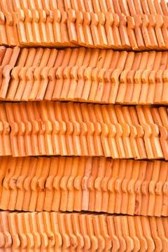 Stack of ceramic roof tiles Stock Photos