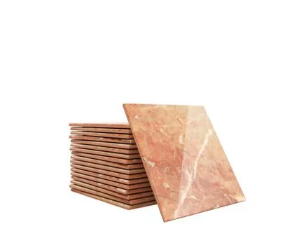 Stack of ceramic tile on a white background 3d illustration no shadow Stock Illustration