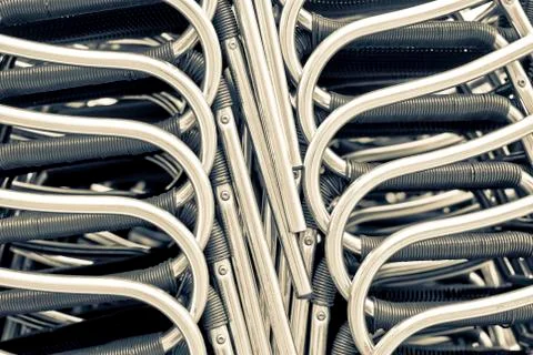 Stack of chair , black and white Stock Photos