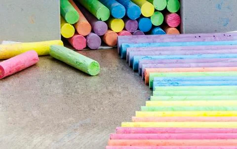 Stack of chalks Stock Photos