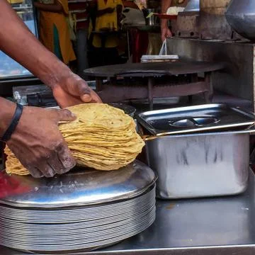 Stack of chapati Stock Photos
