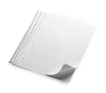 Stack of checkered paper sheets on white background 스톡 사진