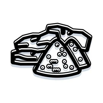 Stack of cheese and crackers line art drawing Stockillustratie