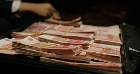 Stack Of Chinese Yuan Vidéo 129258849