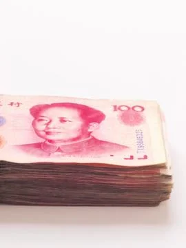 Stack of chinese yuan Stock Photos