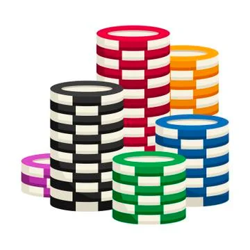 Stack chips casino isolated on a white background. Vector illustration Stock-Illustration