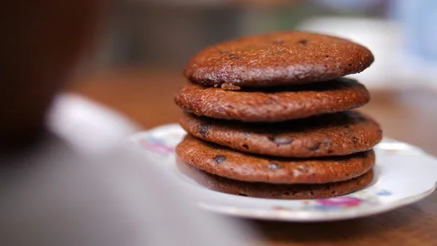 A Stack of Chocolate Chip Cookies, HD Stock Footage 148191527