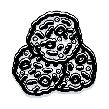 Stack of chocolate chip cookies illustration イラスト素材