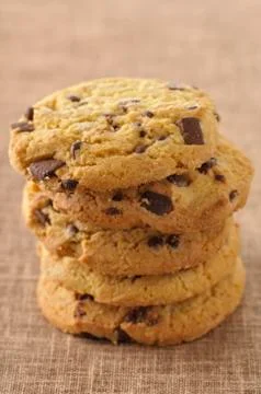 Stack of Chocolate Chip Cookies Stock Photos