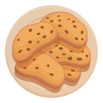 Stack of chocolate chip cookies on plate illustration Stock Illustration