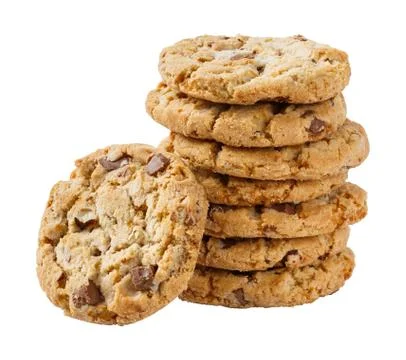 Stack of chocolate chunk crispy cookie Stock Photos