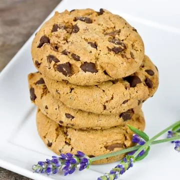 Stack of chocolate cookies Stock Photos