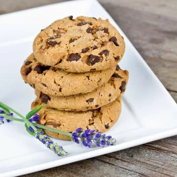 Stack of chocolate cookies Stock Photos