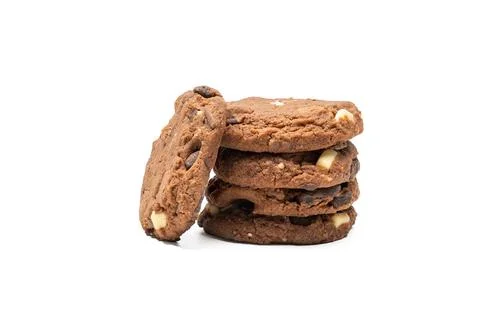 Stack of Chocolate Cookies White Background. 写真素材