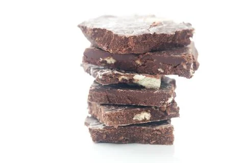 Stack of chocolate isolated on white Foto stock