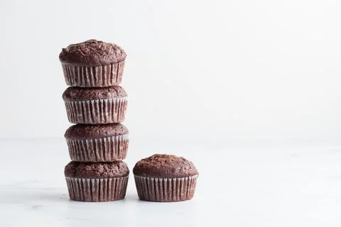 The stack of chocolate muffins Foto stock