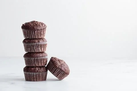 The stack of chocolate muffins Foto stock