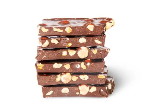 Stack of chocolate pieces Stock Photos