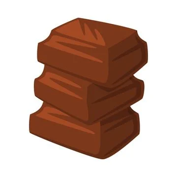 Stack of chocolate pieces. Tasty sweet dessert, ingredient for natural food イラスト素材
