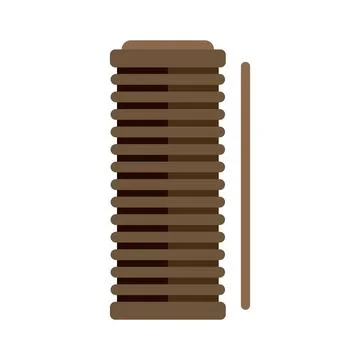 Stack of chocolate sandwich cookies in simple flat style Stock Illustration