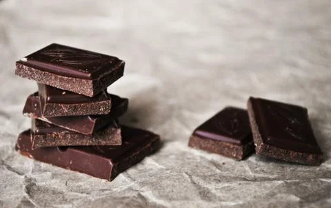Stack of chocolate slices Stock Photos
