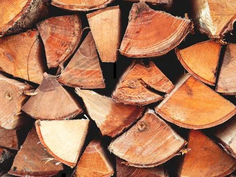 The stack of chopped billet closeup with the selective focus. Stock Photos