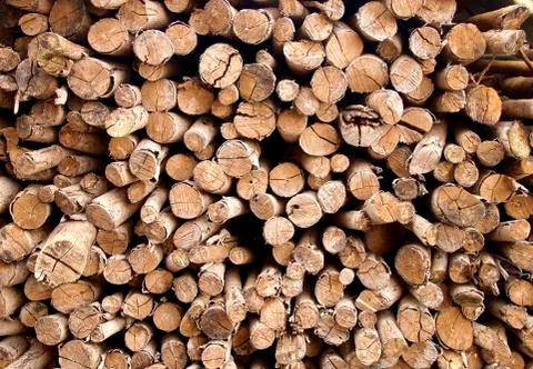 The stack of chopped fire wood Stock Photos