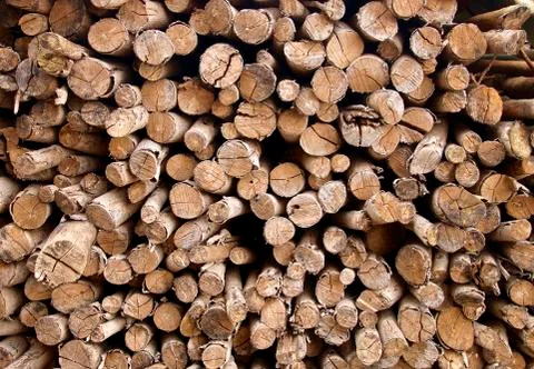The stack of chopped fire wood Stock Photos