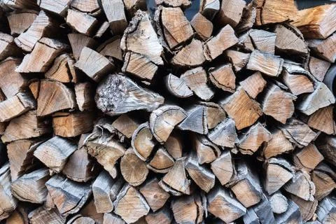 Stack of chopped fire wood Stock Photos
