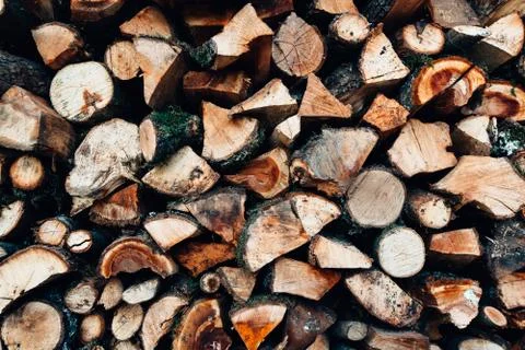 Stack of chopped fire wood Stock Photos