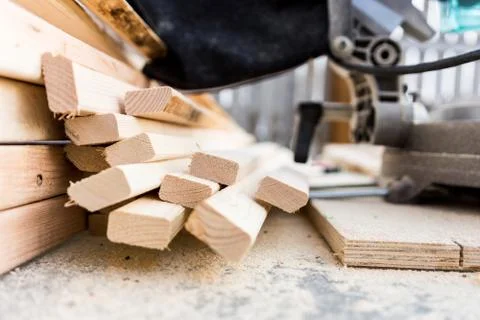 Stack of chopped lumber boards Stock Photos