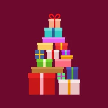 Stack of christmas boxes Illustrazione stock