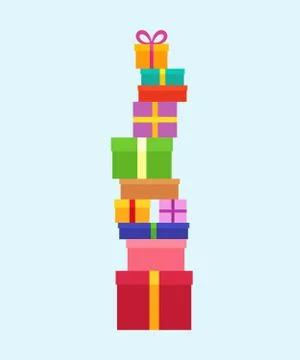 Stack of Christmas Boxes Stock Illustration