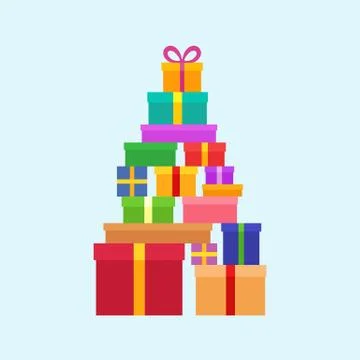 Stack of Christmas Boxes Illustrazione stock