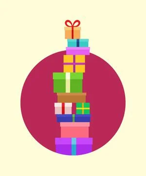 Stack of Christmas Boxes Illustrazione stock
