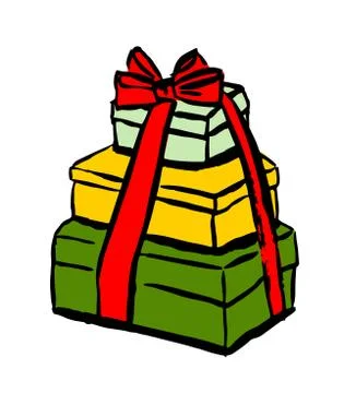 Stack of Christmas gifts Stock Illustration