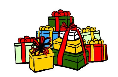 Stack of Christmas gifts Stock Illustration