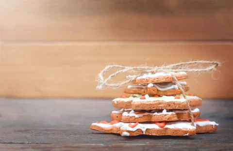 Stack of christmas gingerbread cookies Stock Photos