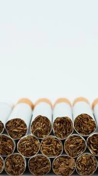 Stack of cigarette and blank space of text Foto stock