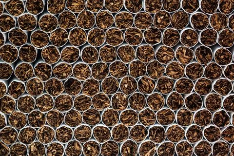 Stack of cigarette. lot of cigarette background. Foto stock